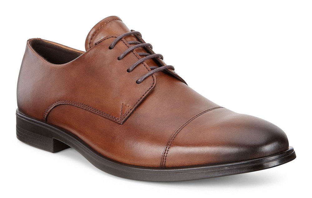 Zapatos De Vestir Hombre - ECCO Melbourne Cap Toe Tie - Marrom - KIQ869512